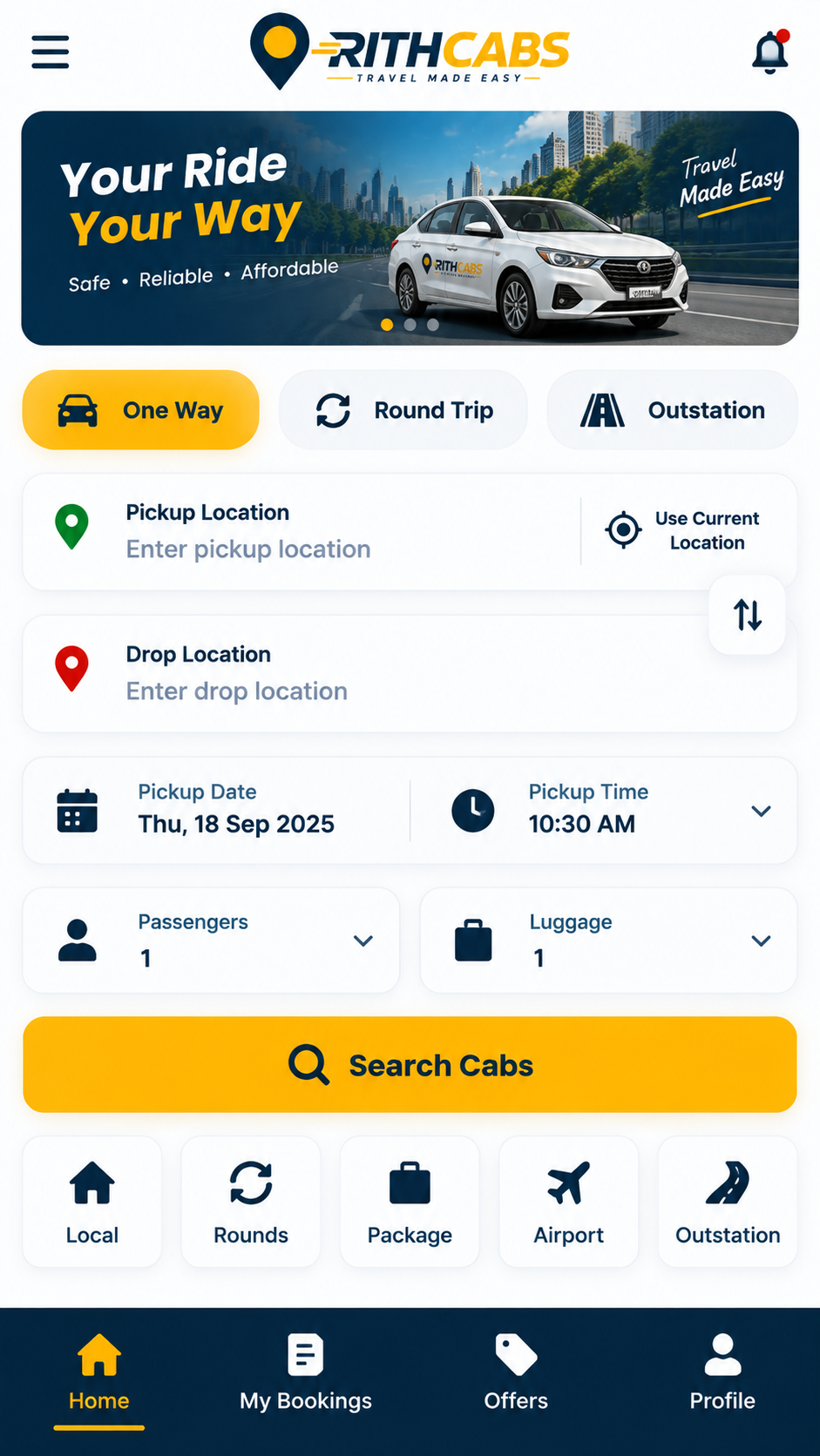 RITHCABS Customer App